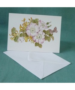 Dog Rose & Butterfly Card